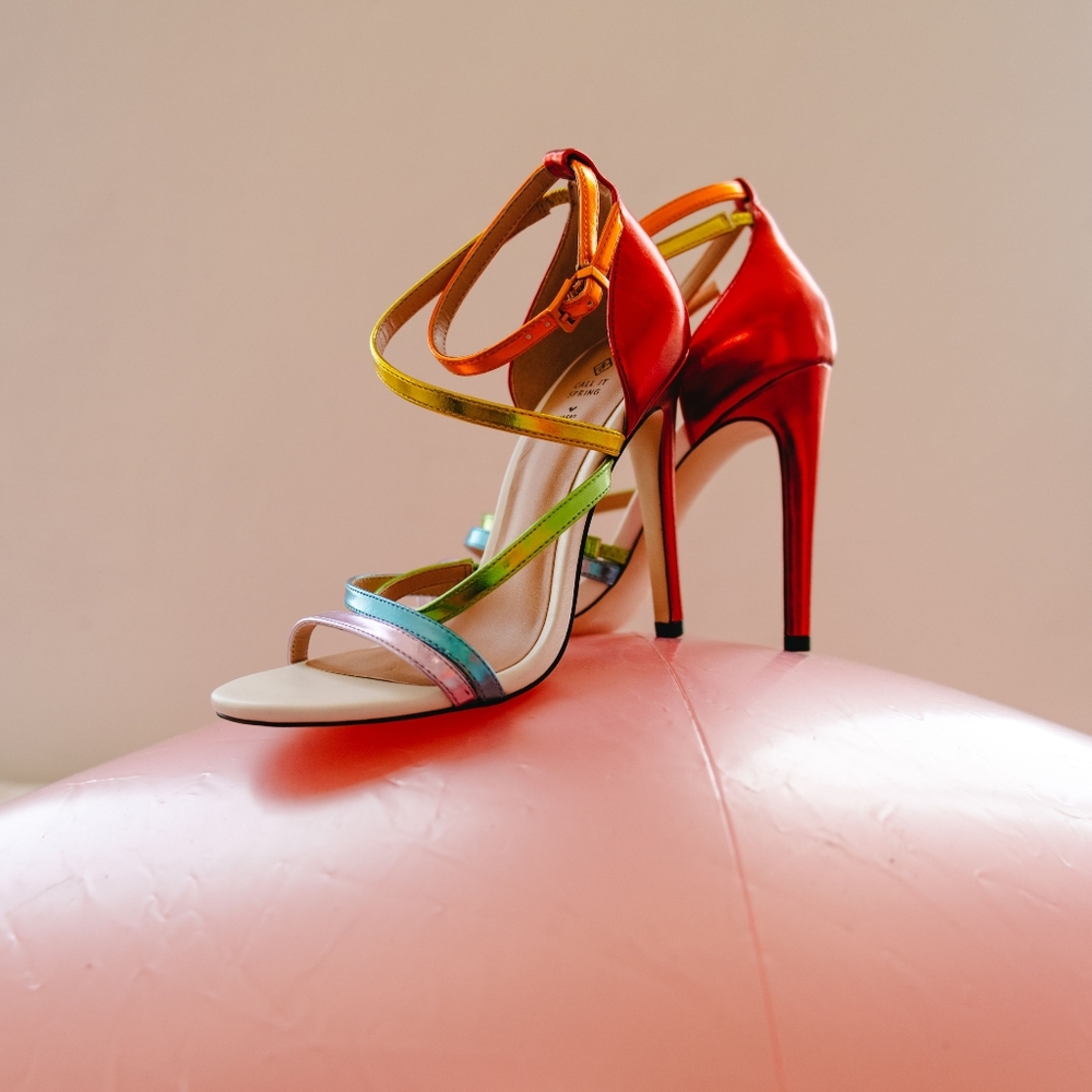 NAGI Rainbow Strappy Heeled Sandal